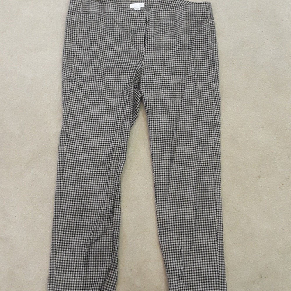 J Jill Black Tan Flat Front Pants 10P